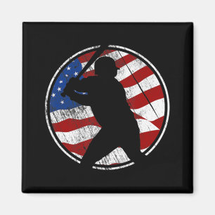 Amerikaanse vlag voor honkbal -  honkbal magneet
