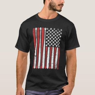 Amerikaanse vlag voor honkbal sport t-shirt