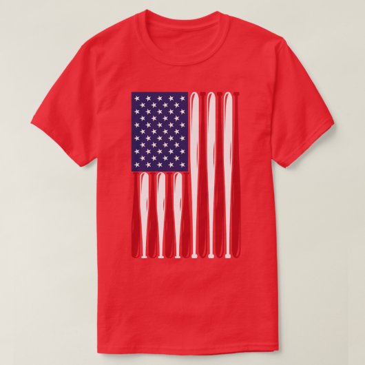 Amerikaanse vlag voor honkbal t-shirt (Design voorkant)