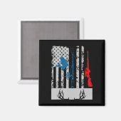 Amerikaanse vlag voor jager Vist en meer jaagt Magneet (Voorkant / Achterkant)