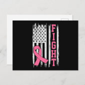 Amerikaanse vlag voor kankervoorlichting briefkaart (Voorkant / Achterkant)