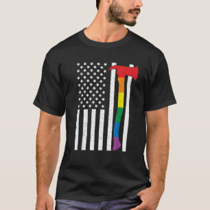 Amerikaanse vlag voor LGBT-brandweer Vlag VS Regen T-shirt