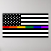 Amerikaanse vlag voor LGBTQ Poster (Voorkant)