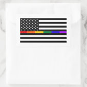 Amerikaanse vlag voor LGBTQ Rechthoekige Sticker (Tas)