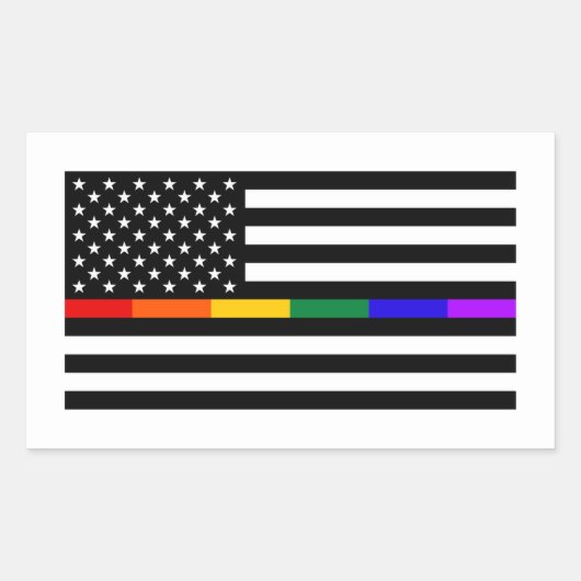 Amerikaanse vlag voor LGBTQ Rechthoekige Sticker (Voorkant)