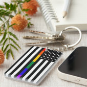 Amerikaanse vlag voor LGBTQ Sleutelhanger (Voorkant Rechts)