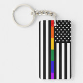 Amerikaanse vlag voor LGBTQ Sleutelhanger (Voorkant)