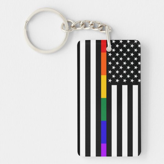 Amerikaanse vlag voor LGBTQ Sleutelhanger (Voorkant)
