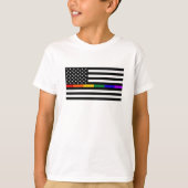 Amerikaanse vlag voor LGBTQ T-shirt (Voorkant)