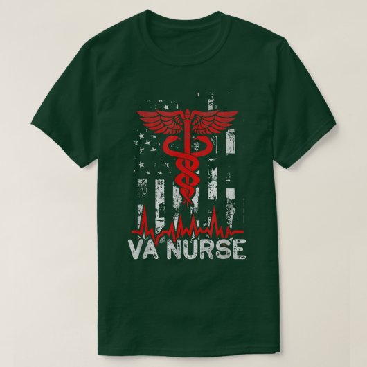 Amerikaanse vlag voor medisch personeel VA Nurse T T-shirt (Design voorkant)