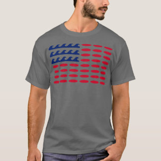 Amerikaanse vlag voor overlooplappen t-shirt