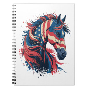 Amerikaanse vlag voor paarden notitieboek