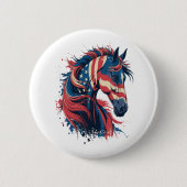 Amerikaanse vlag voor paarden ronde button 5,7 cm (Voorkant)