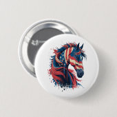 Amerikaanse vlag voor paarden ronde button 5,7 cm (Voorkant /achterkant)