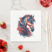 Amerikaanse vlag voor paarden servet (Insitu)