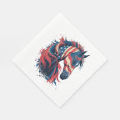 Amerikaanse vlag voor paarden servet (Hoek)