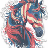 Amerikaanse vlag voor paarden sticker (Voorkant)