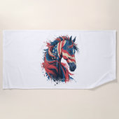 Amerikaanse vlag voor paarden strandlaken (Voorkant)