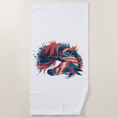 Amerikaanse vlag voor paarden strandlaken (Voorkant)