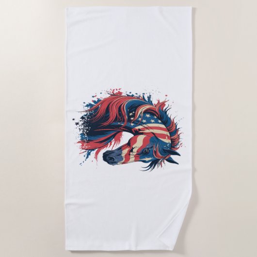 Amerikaanse vlag voor paarden strandlaken (Voorkant)