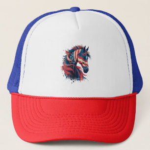 Amerikaanse vlag voor paarden trucker pet