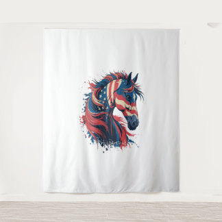 Amerikaanse vlag voor paarden wandkleed