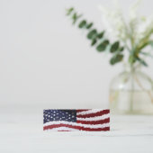 Amerikaanse vlag voor papiermachines mini visitekaartje (Staand voorkant)