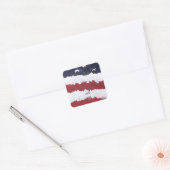 Amerikaanse vlag voor papiermachines vierkante sticker (Envelop)