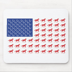 Amerikaanse vlag voor patriottische paarden muismat
