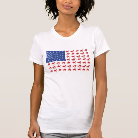 Amerikaanse vlag voor patriottische paarden t-shirt (Voorkant)