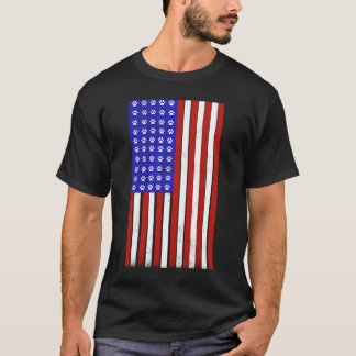 Amerikaanse vlag voor Paw Print American T-shirt