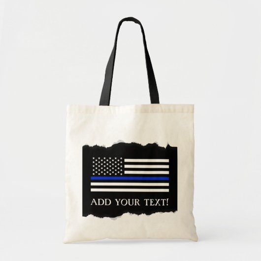 Amerikaanse vlag voor politie tote bag (Voorkant)