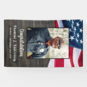 Amerikaanse vlag voor politiebeambte spandoek (Horizontaal)