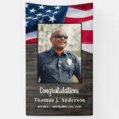 Amerikaanse vlag voor politiebeambte spandoek (Verticaal)