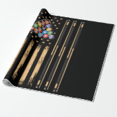 Amerikaanse vlag voor poolspeler cadeaupapier (Uitgerold)