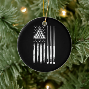 Amerikaanse vlag voor poolspeler keramisch ornament