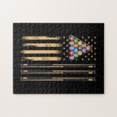 Amerikaanse vlag voor poolspeler legpuzzel (Horizontaal)