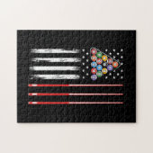Amerikaanse vlag voor poolspeler legpuzzel (Horizontaal)