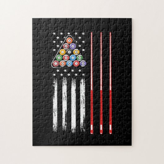 Amerikaanse vlag voor poolspeler legpuzzel (Verticaal)