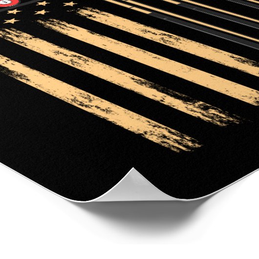 Amerikaanse vlag voor poolspeler poster (Hoek)
