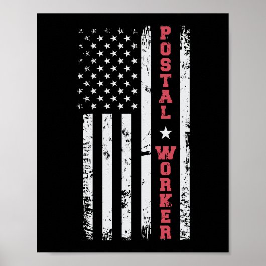 Amerikaanse vlag voor postdoctorale postdienst na  poster (Voorkant)