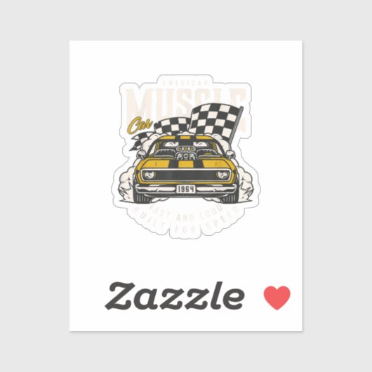  Amerikaanse vlag voor racegebruik Sticker (Vel)