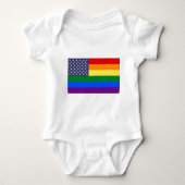 Amerikaanse vlag voor regenboogpride romper (Voorkant)