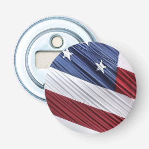 Amerikaanse vlag voor rode, witte en blauwe Amerik Button Flesopener