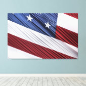 Amerikaanse vlag voor rode, witte en blauwe Amerik Canvas Afdruk (Insitu (Houten vloer))