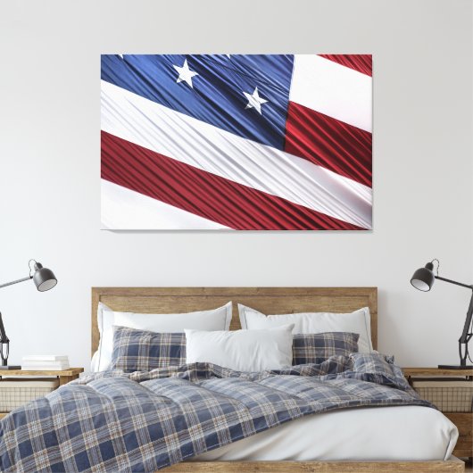 Amerikaanse vlag voor rode, witte en blauwe Amerik Canvas Afdruk (Insitu (Slaapkamer))