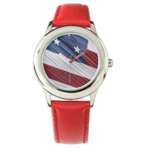 Amerikaanse vlag voor rode, witte en blauwe Amerik Horloge
