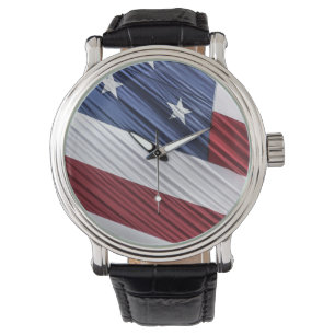 Amerikaanse vlag voor rode, witte en blauwe Amerik Horloge