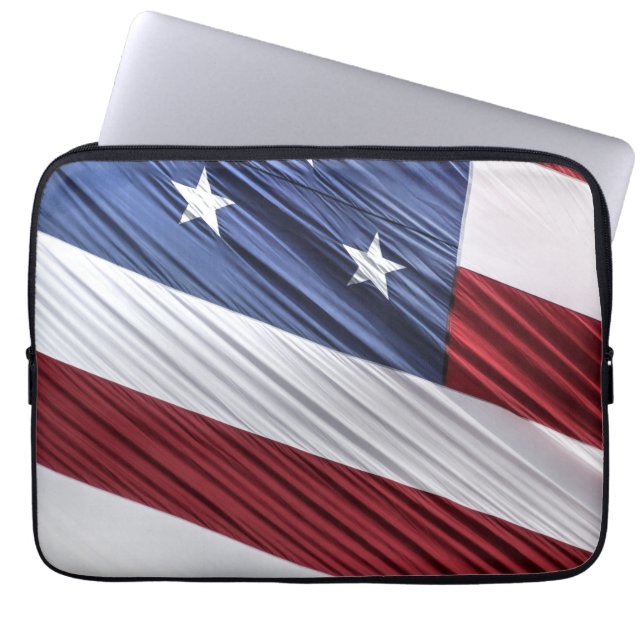 Amerikaanse vlag voor rode, witte en blauwe Amerik Laptop Sleeve (Voorkant)