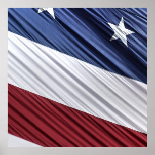 Amerikaanse vlag voor rode, witte en blauwe Amerik Poster